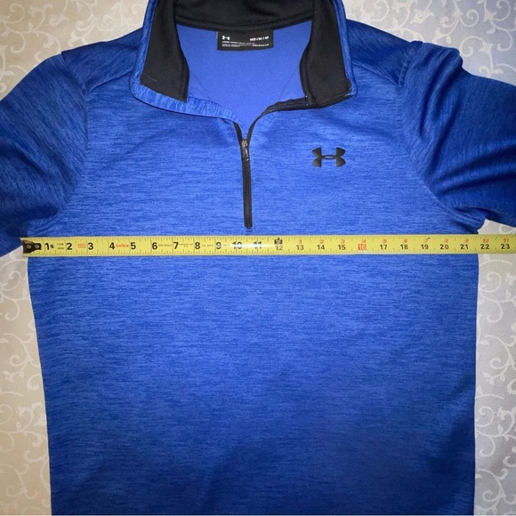 Under Armour Coldgear Quarter Zip Royal Blue Sweatshirt - Picture 12 of 14